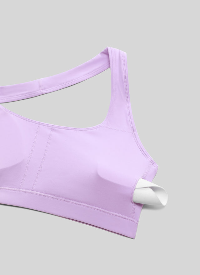 CRZ YOGA Womens Yoga Scoop Neck Padded Open Back Sports Bras Elfin Purple @model_info:NEW
