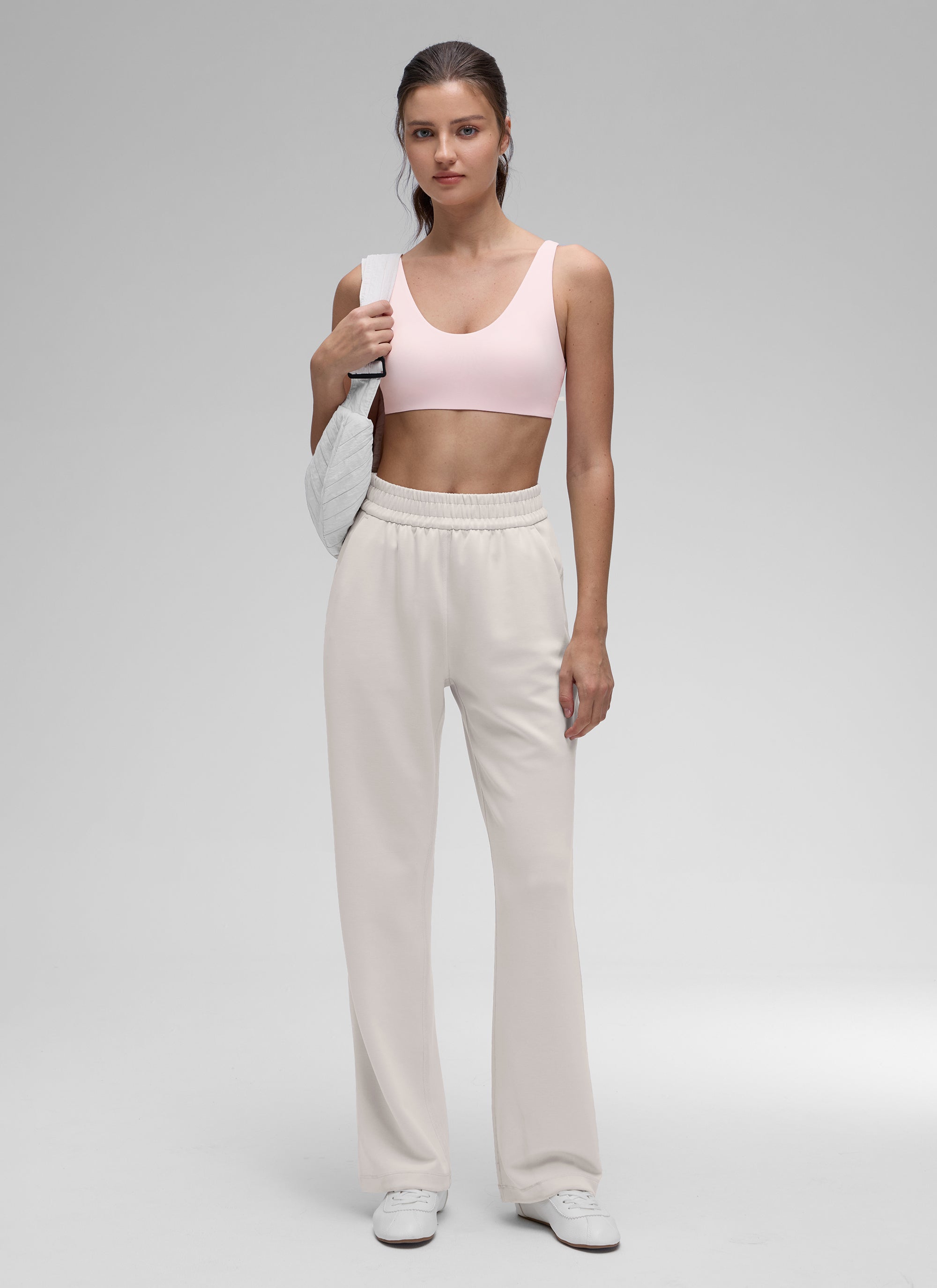 CRZ YOGA Women Butterluxe Soft Double Lined Scoop Neck Sports Bras Strawberry Pink