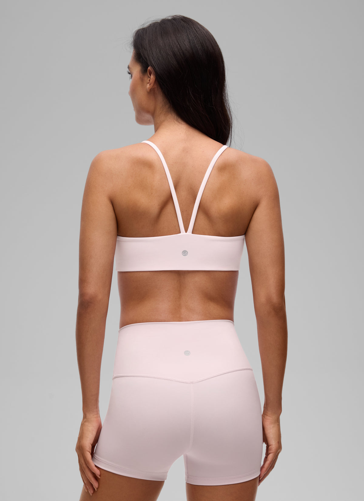CRZ YOGA Women's Butterlift® Yoga V Back Double Lined Sports Bra Strawberry Pink @model_info:A