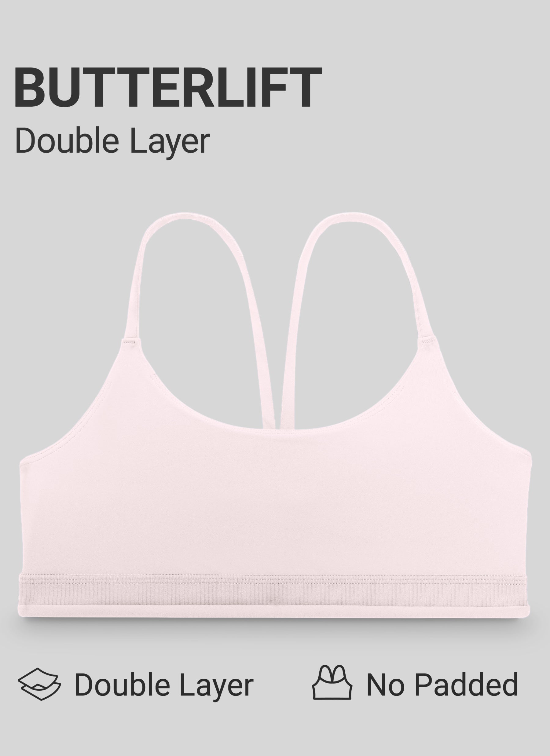 CRZ YOGA Women's Butterlift® Yoga V Back Double Lined Sports Bra Strawberry Pink @model_info:X1