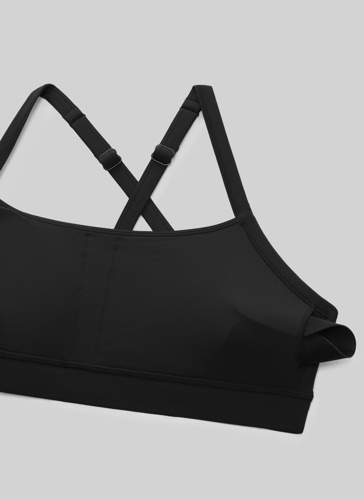CRZ YOGA Women's Butterlift Yoga U Neck Cross Back Keyhole Sports Bra Black