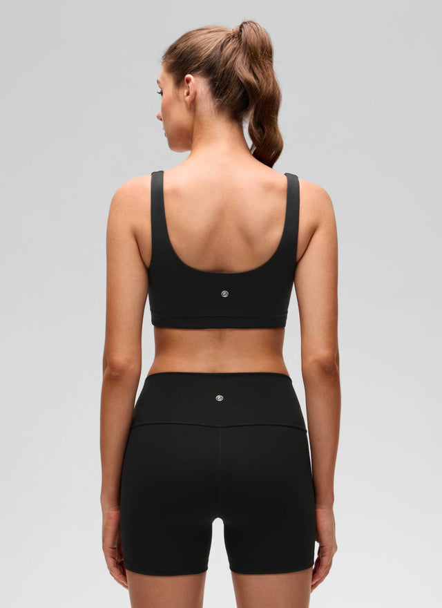 CRZ YOGA Women's Butterluxe Yoga U Back Sports Bra Light Support Black