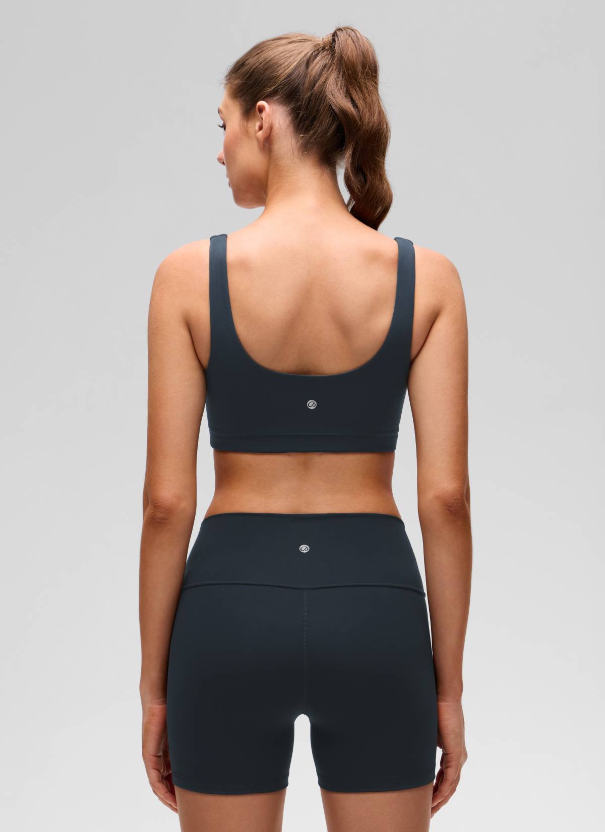 CRZ YOGA Women's Butterluxe Yoga U Back Sports Bra Light Support True Navy @model_info:Gelya