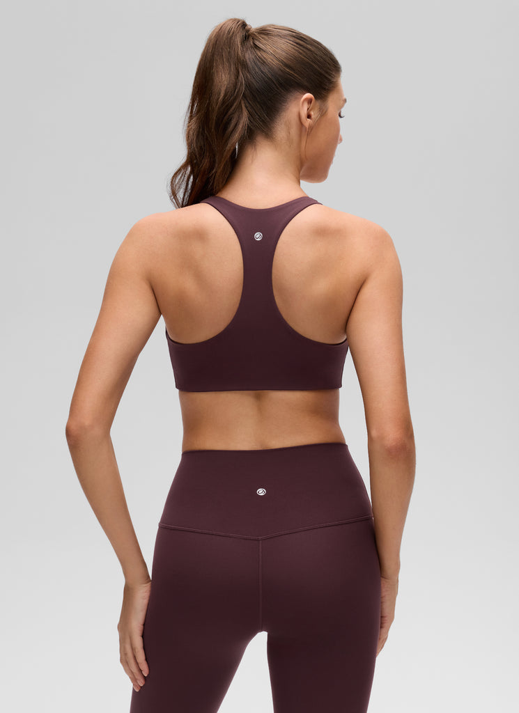 CRZ YOGA Women's Butterluxe Yoga V Neck RacerBack Build in Sports Bra Ripe Plum