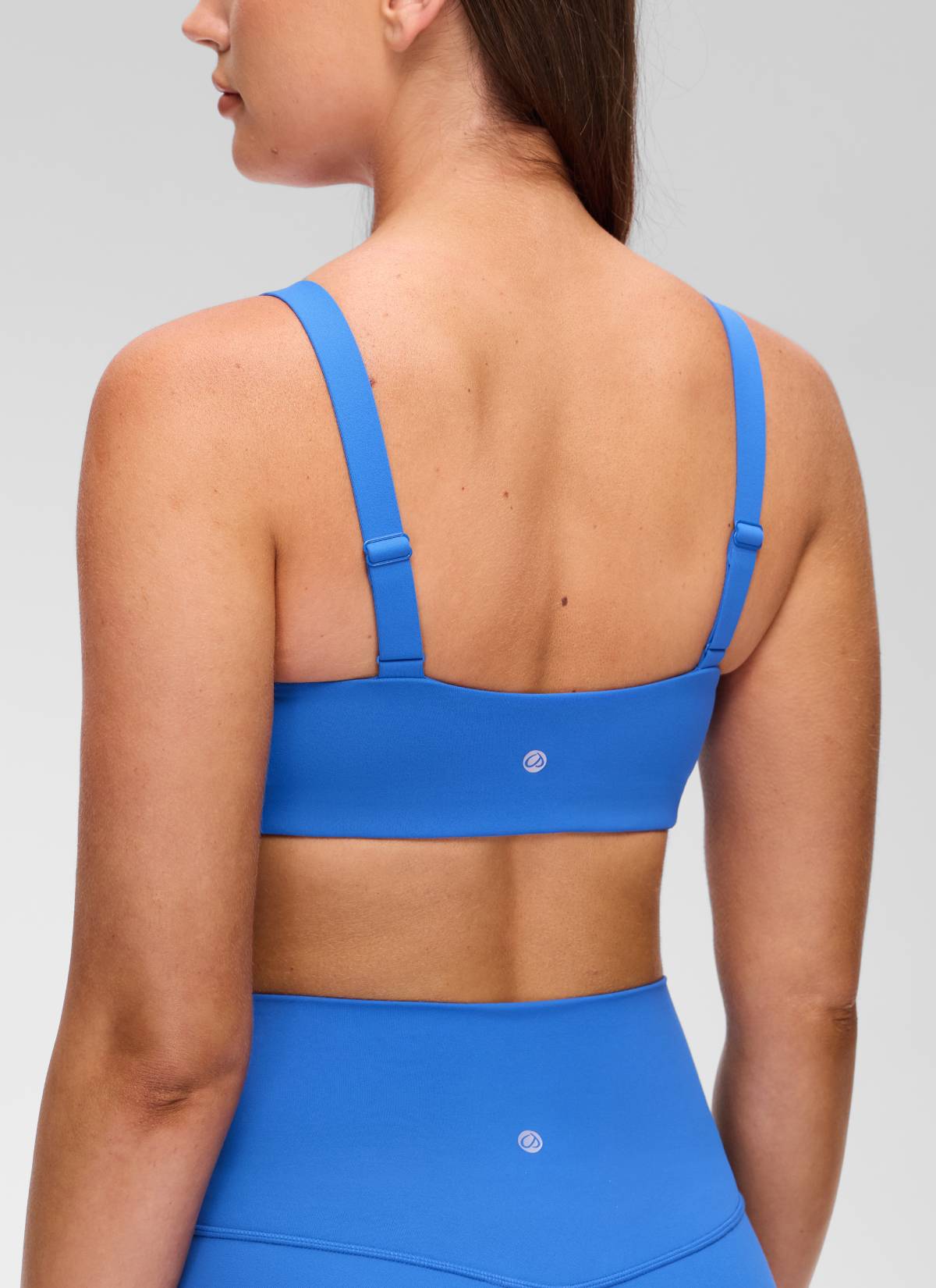CRZ YOGA Women's Butterluxe Yoga U Neck Square Back Sports Bra Sparkle Blue
