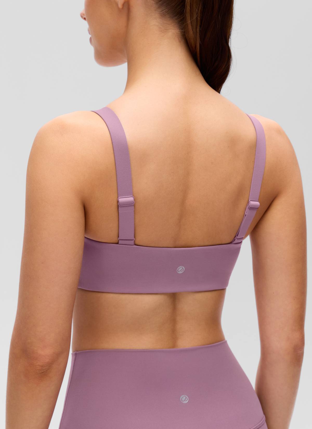 CRZ YOGA Women's Butterluxe Yoga U Neck Square Back Sports Bra Light Lavender