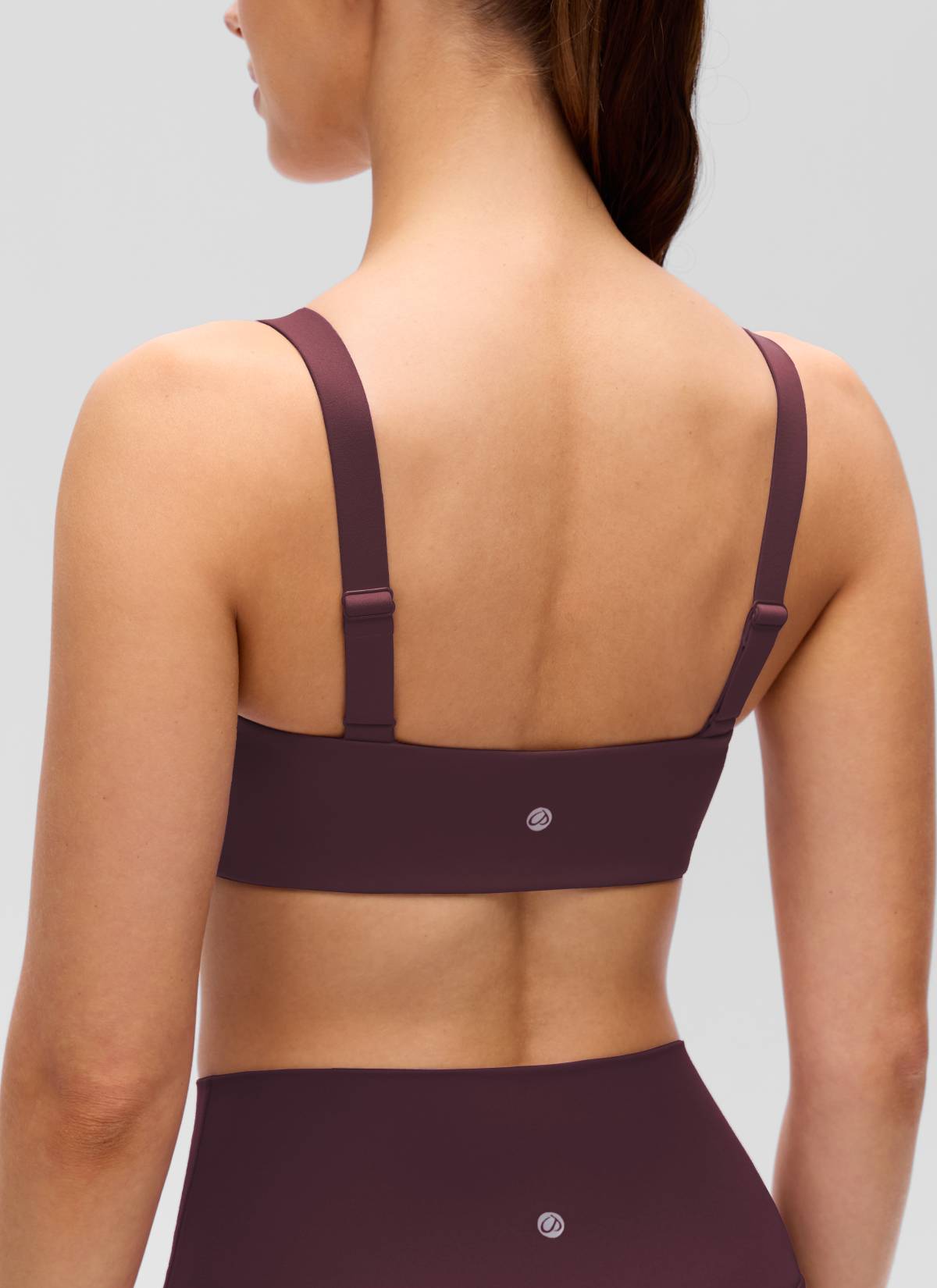 CRZ YOGA Women's Butterluxe Yoga U Neck Square Back Sports Bra Ripe Plum