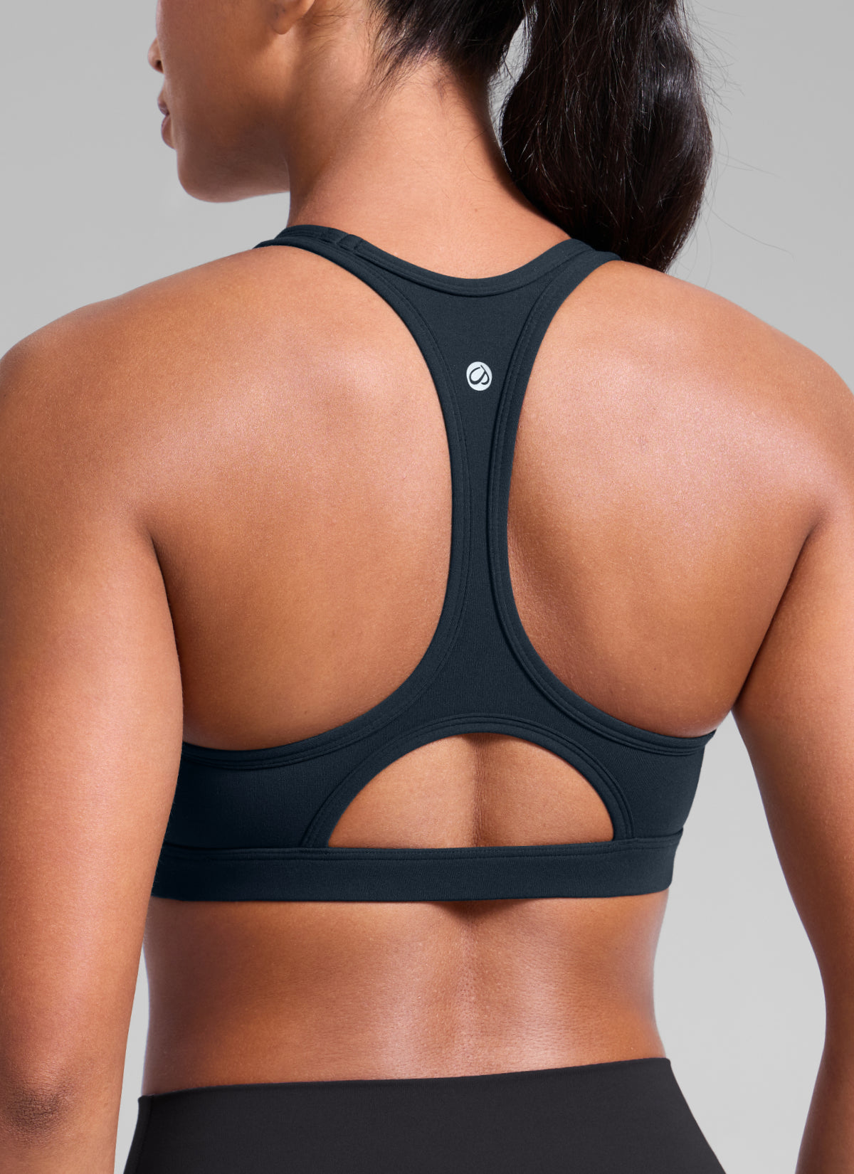 CRZ YOGA Women's Butterlift Yoga U Neck Racerback Keyhole Sports Bra True Navy