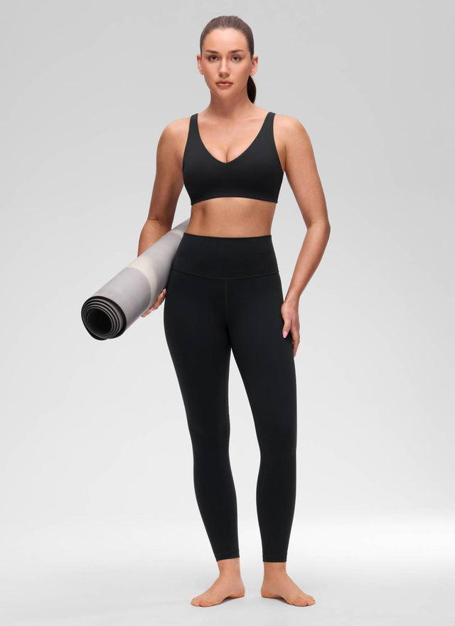 CRZ YOGA Women's Butterluxe Yoga U Back Sports Bra Light Support Black