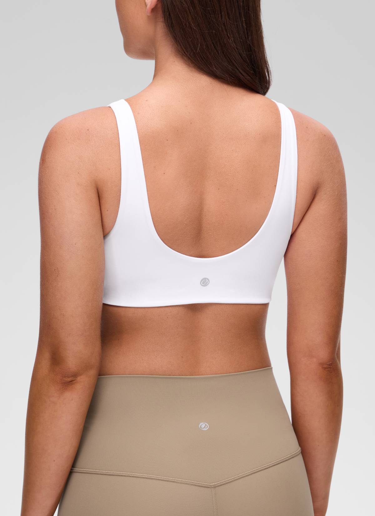 CRZ YOGA Women's Butterluxe Yoga U Back Sports Bra Light Support White