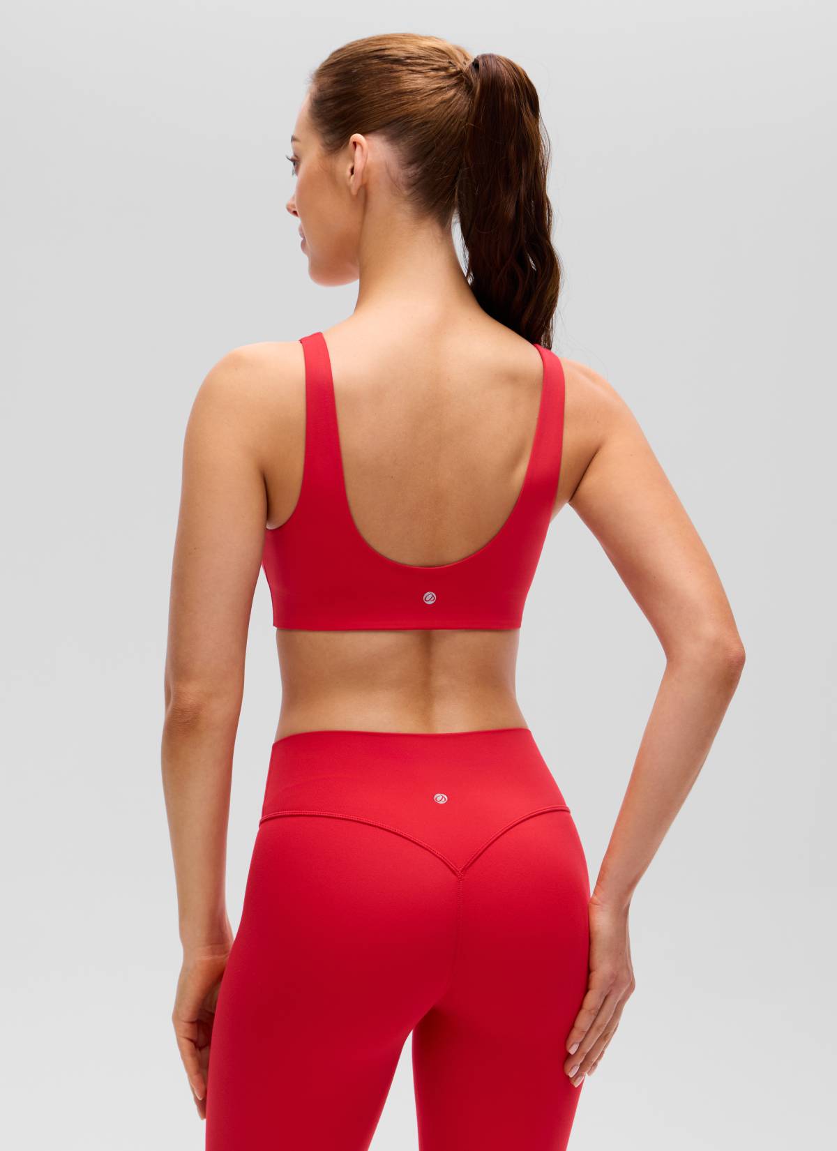 CRZ YOGA Women's Butterluxe Yoga U Back Sports Bra Light Support Aurora Red