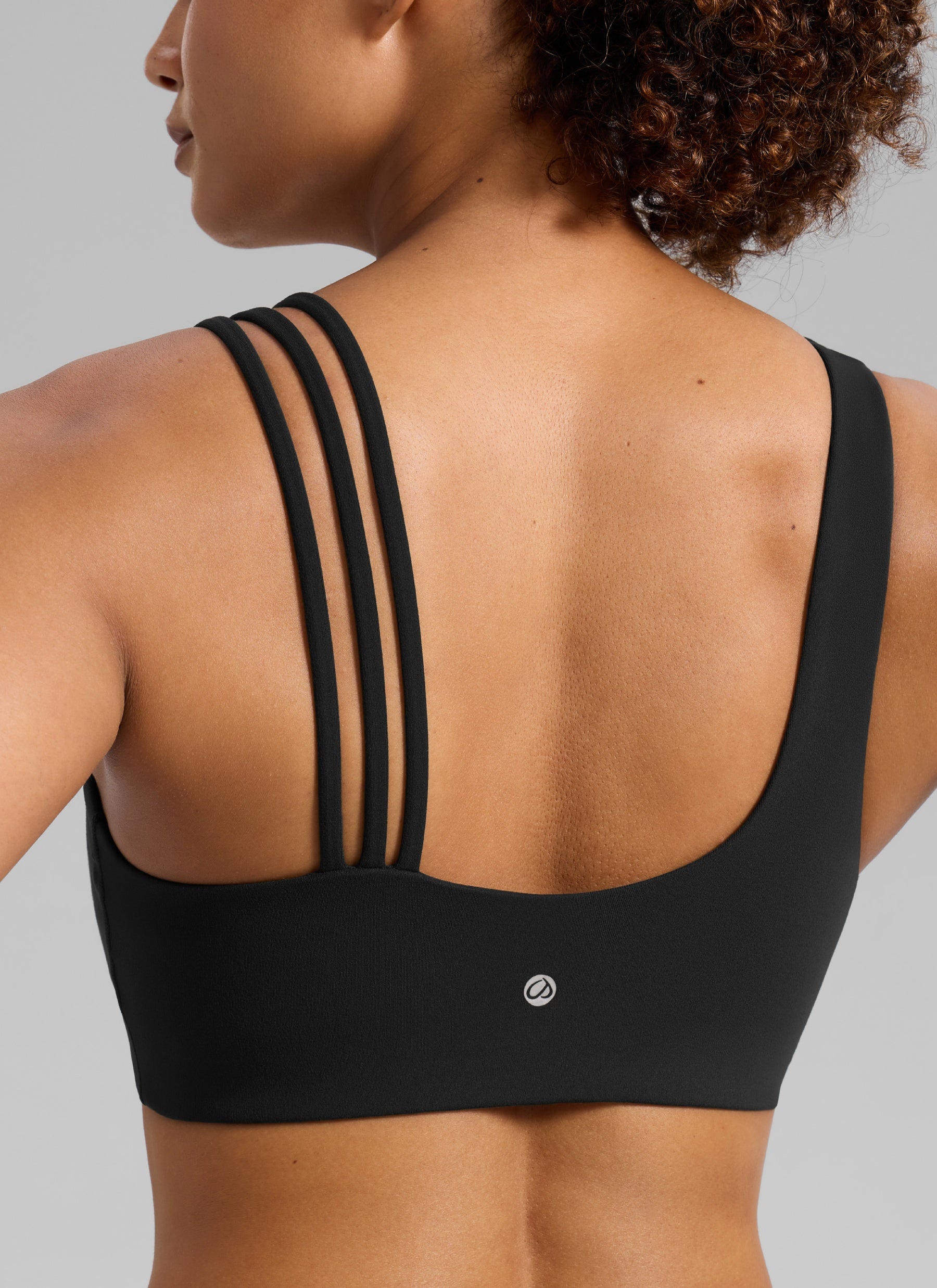 Women's Butterlift® Yoga Asymmetric Straps Sports Bra Medium Support Black @model_info:Barbara