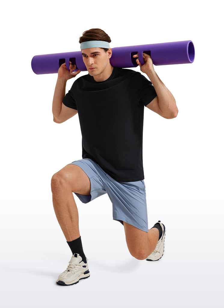 CRZ YOGA Men's Casual Classic Fit  T-Shirts Short Sleeve Crew Neck Black