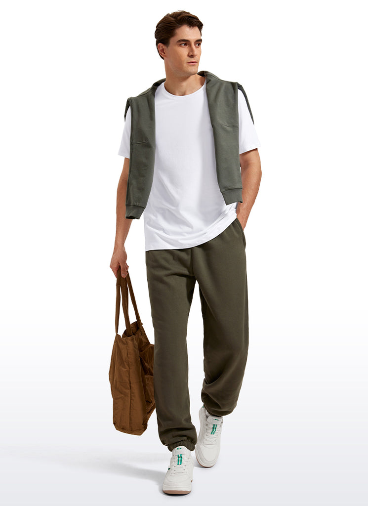 CRZ YOGA Men's Casual Classic Fit  T-Shirts Short Sleeve Crew Neck White