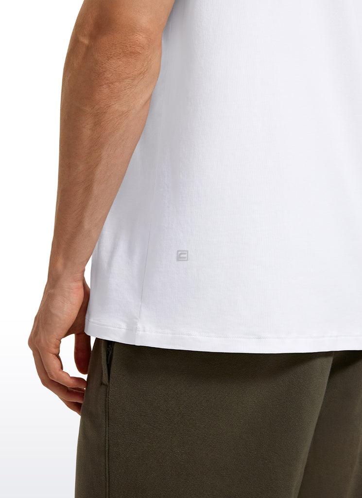 CRZ YOGA Men's Casual Classic Fit  T-Shirts Short Sleeve Crew Neck White