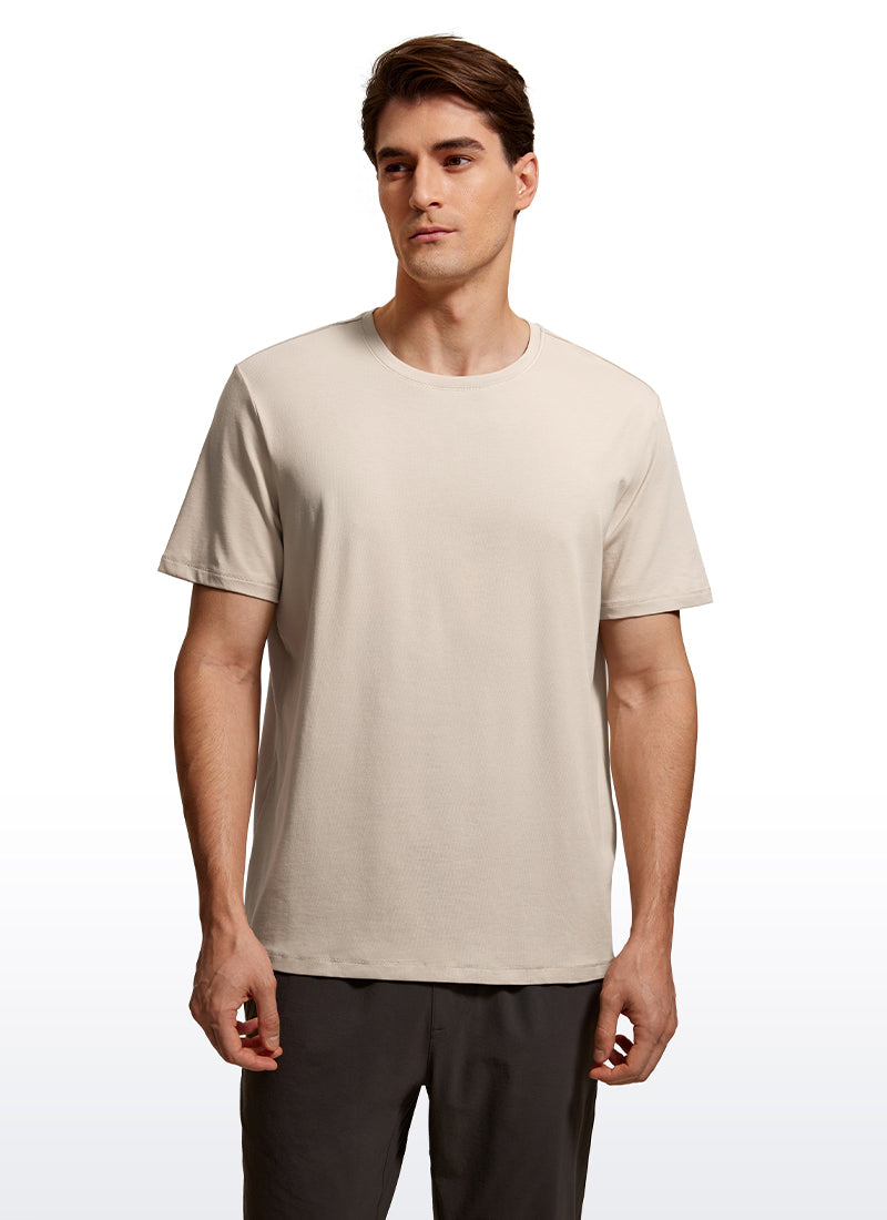 Pima Cotton T-Shirts Short Sleeve Crew Neck