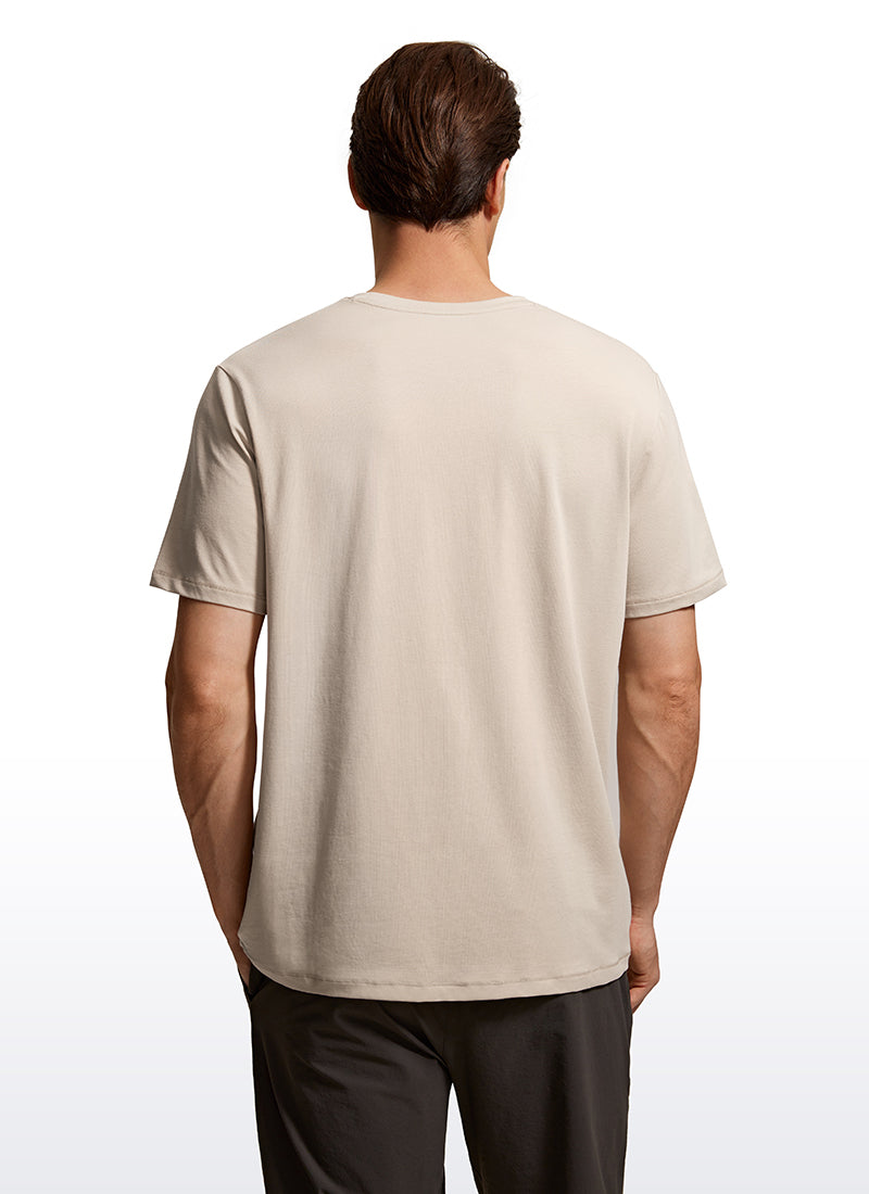 Pima Cotton T-Shirts Short Sleeve Crew Neck