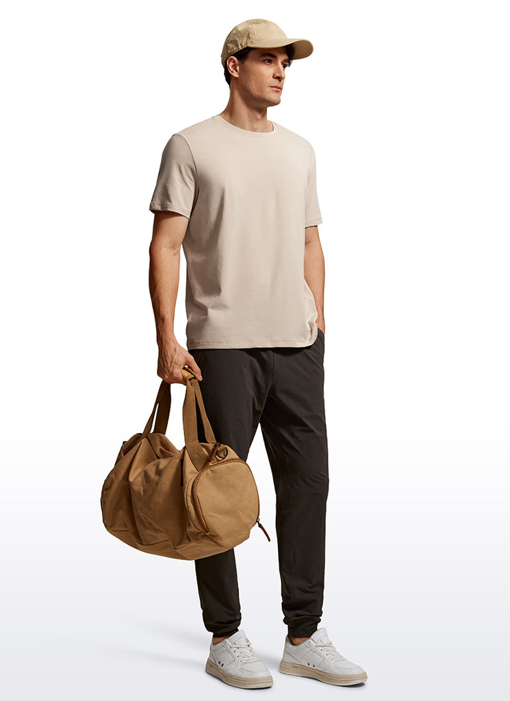 CRZ YOGA Men's Casual Classic Fit  T-Shirts Short Sleeve Crew Neck White