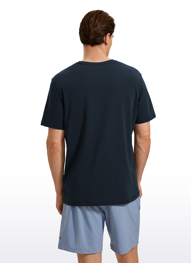 Pima Cotton T-Shirts Short Sleeve Crew Neck