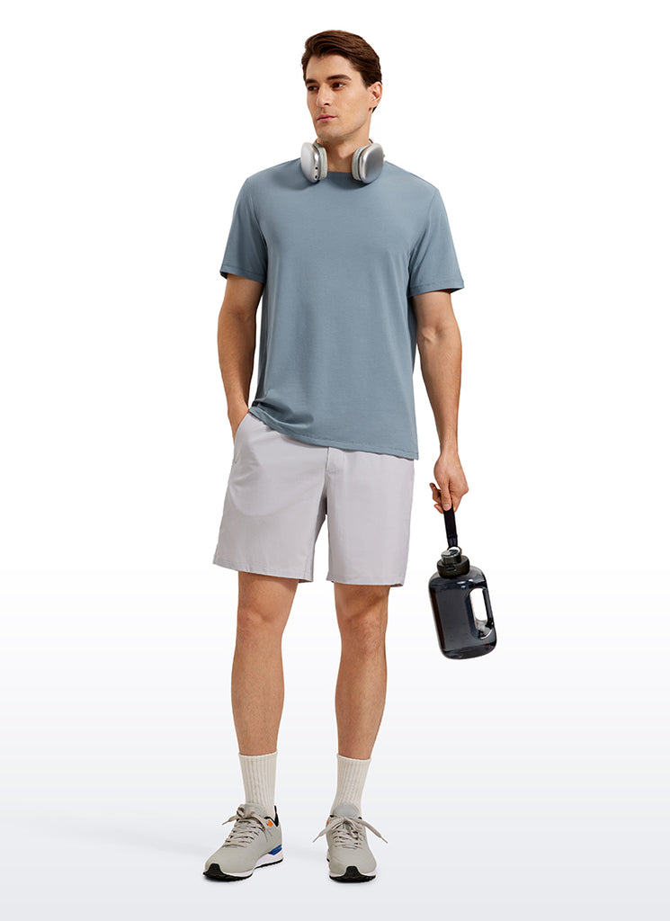 CRZ YOGA Men's Casual Classic Fit  T-Shirts Short Sleeve Crew Neck True Navy