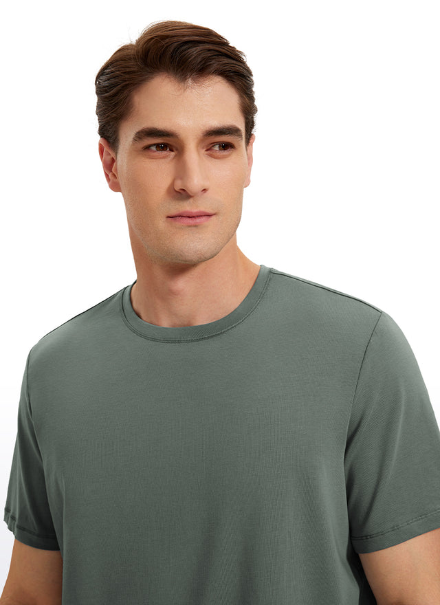 Pima Cotton T-Shirts Short Sleeve Crew Neck