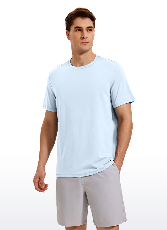 Pima Cotton T-Shirts Short Sleeve Crew Neck