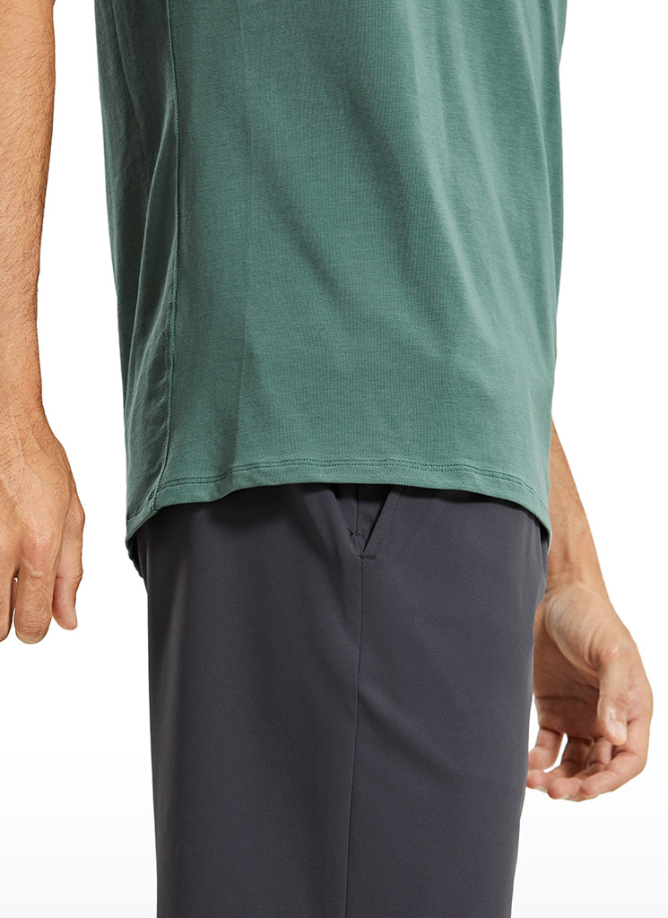 CRZ YOGA Men's Train Relaxed Fit Tops Pima Cotton Muscle Tank Black