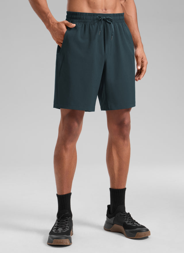 CRZ YOGA Men's Train Relaxed Fit Feathery-Fit Linerless Shorts 9'' Melanite @model_info:R