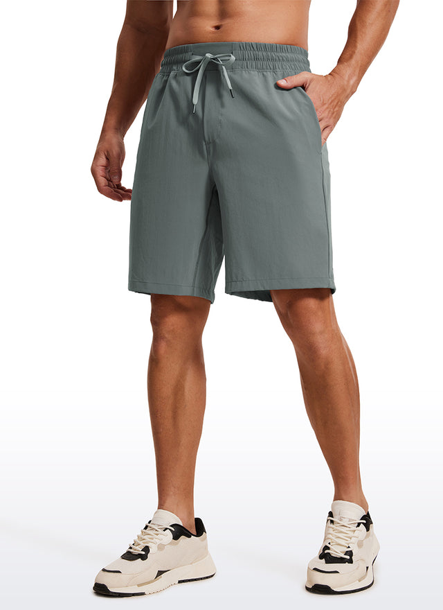 CRZ YOGA Men's Train Relaxed Fit Feathery-Fit Linerless Shorts 9'' Grey Sage