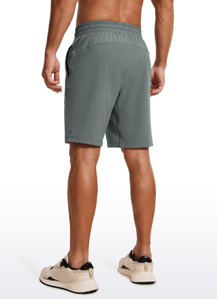 CRZ YOGA Men's Train Relaxed Fit Feathery-Fit Linerless Shorts 9'' Khaki Sand