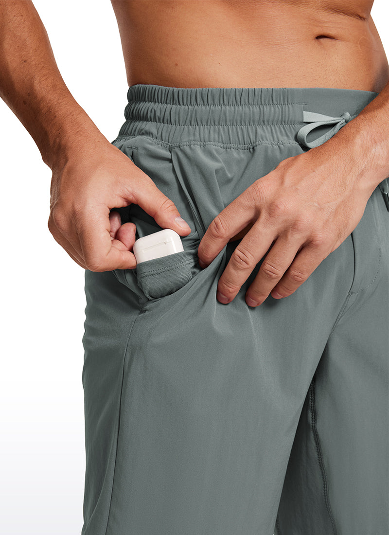 CRZ YOGA Men's Train Relaxed Fit Feathery-Fit Linerless Shorts 9'' Grey Sage