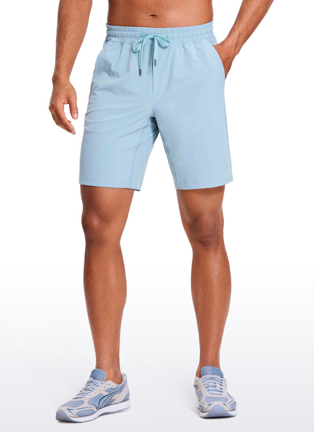 CRZ YOGA Men's Train Relaxed Fit Feathery-Fit Linerless Shorts 9'' Light grayish blue