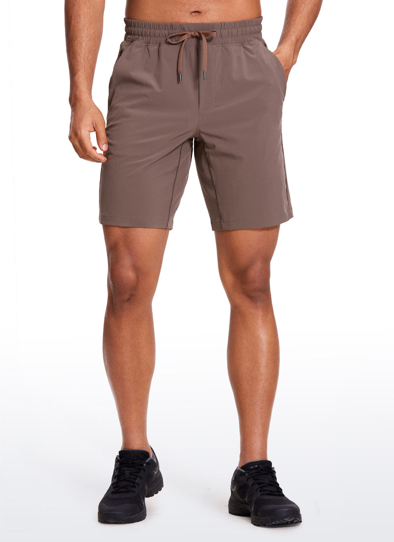 CRZ YOGA Men's Train Relaxed Fit Feathery-Fit Linerless Shorts 9'' Brown Rock @model_info:X