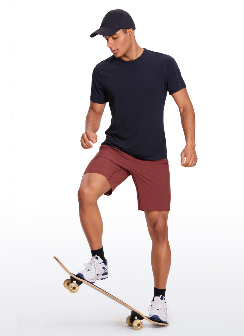 CRZ YOGA Men's Train Relaxed Fit Feathery-Fit Linerless Shorts 9'' Savannah @model_info:X