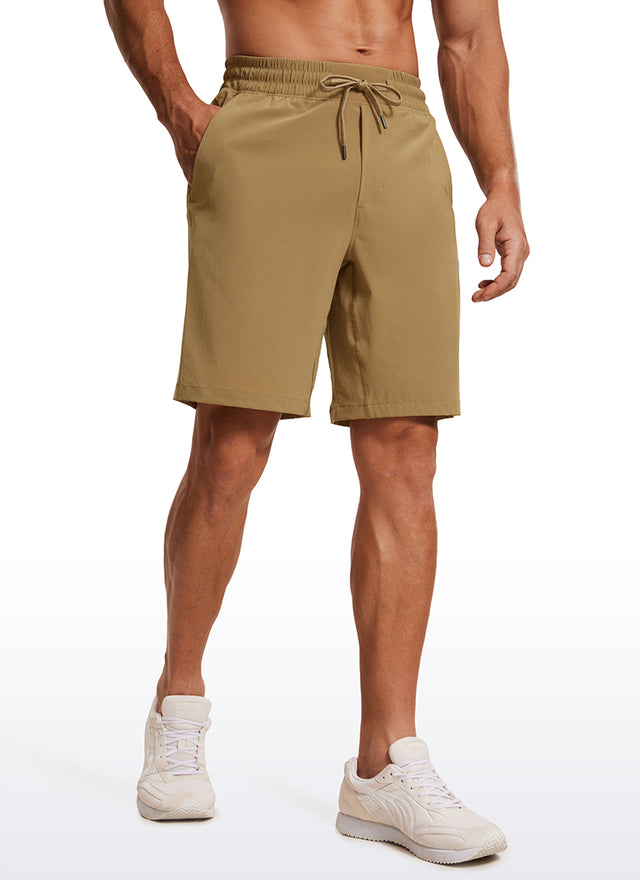 CRZ YOGA Men's Train Relaxed Fit Feathery-Fit Linerless Shorts 9'' Khaki Sand @model_info:ALE