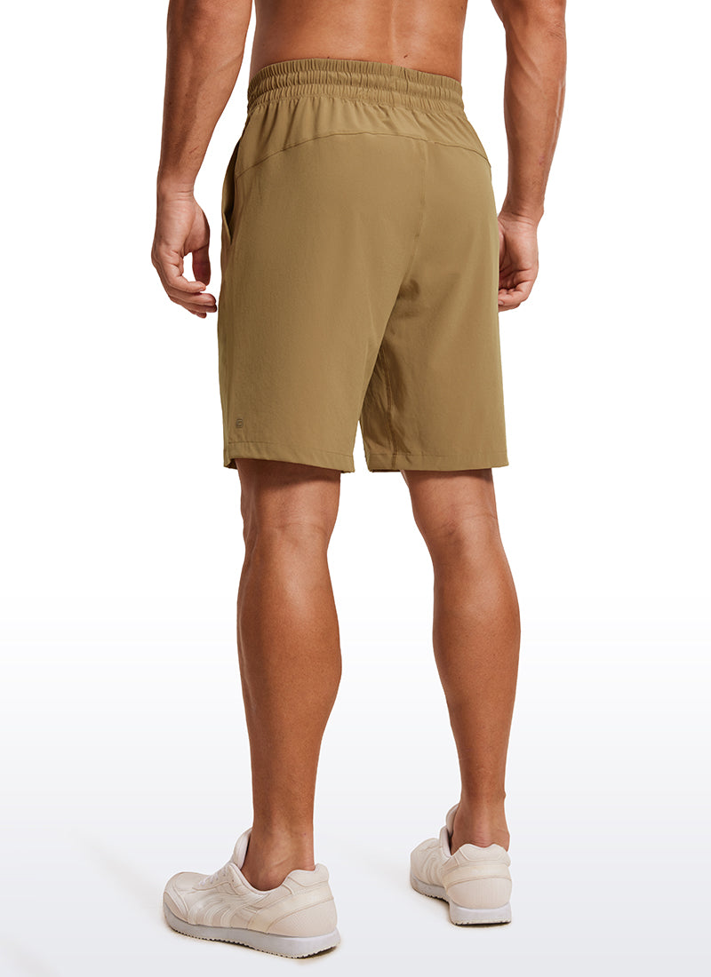 CRZ YOGA Men's Train Relaxed Fit Feathery-Fit Linerless Shorts 9'' Khaki Sand