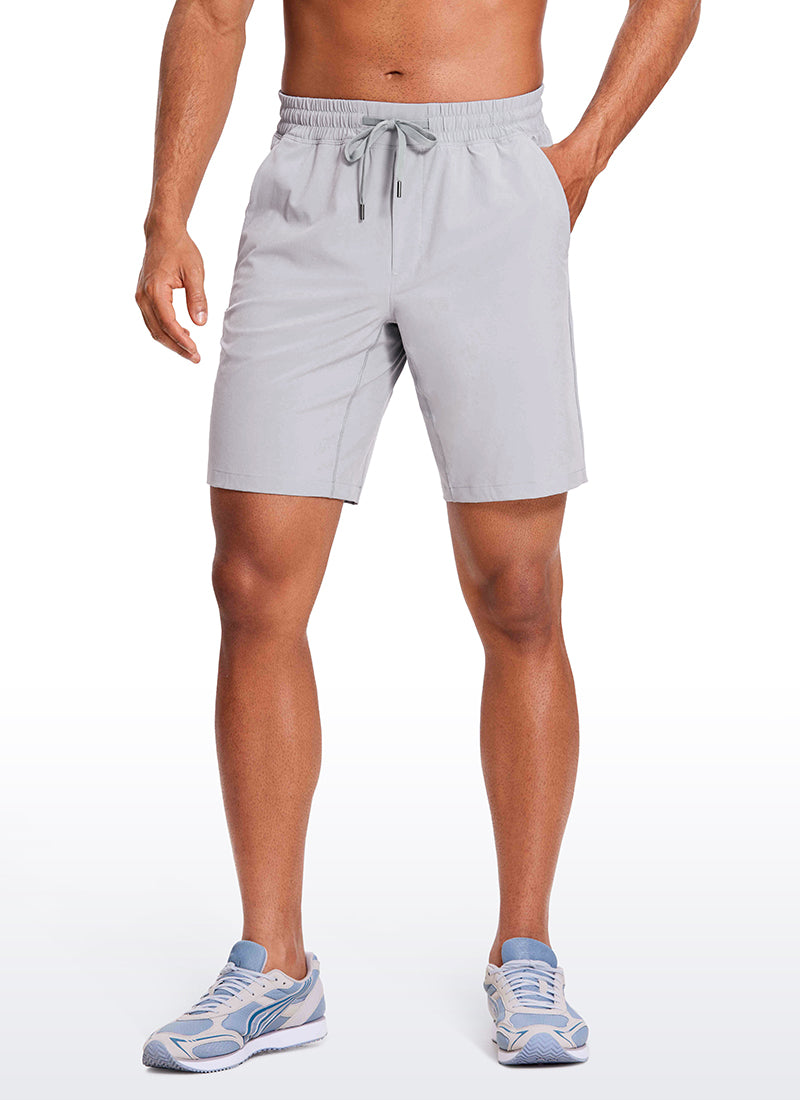 CRZ YOGA Men's Train Relaxed Fit Feathery-Fit Linerless Shorts 9'' Gull Gray