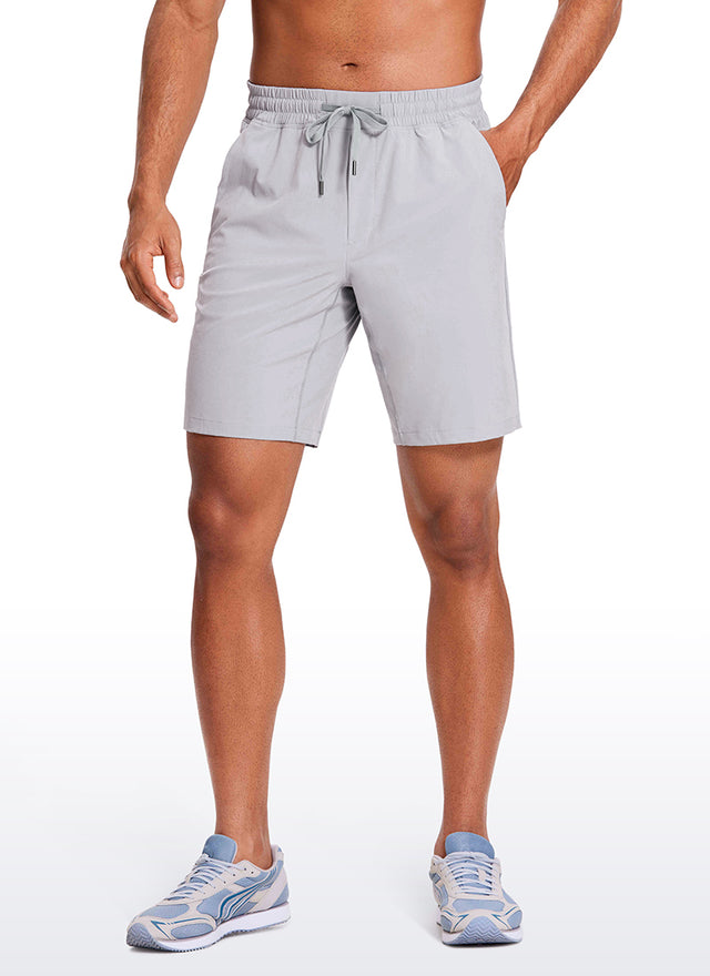 CRZ YOGA Men's Train Relaxed Fit Feathery-Fit Linerless Shorts 9'' Gull Gray @model_info:X