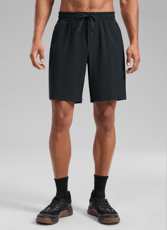 CRZ YOGA Men's Train Relaxed Fit Feathery-Fit Linerless Shorts 9'' Black @model_info:R