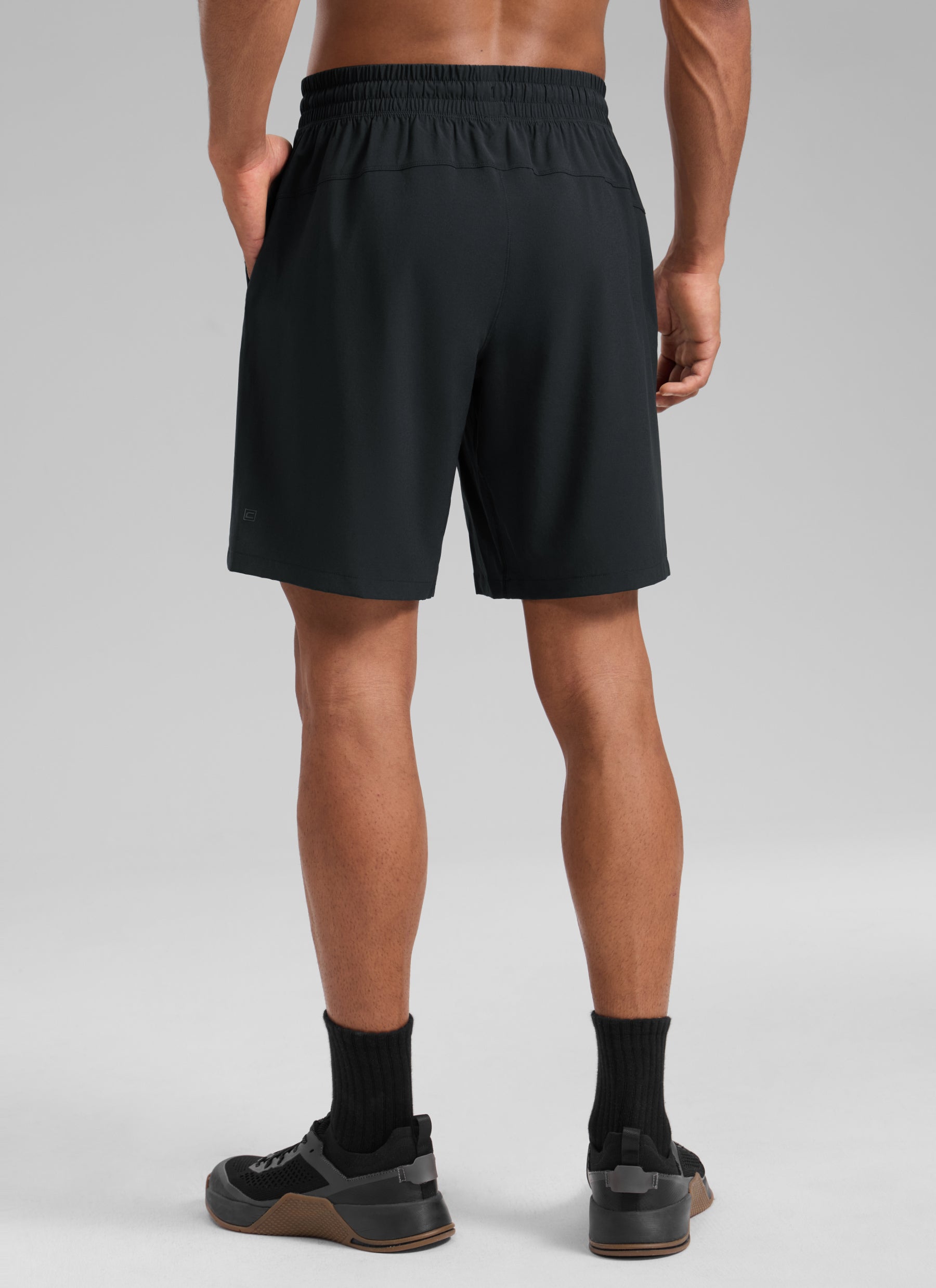 CRZ YOGA Men's Train Relaxed Fit Feathery-Fit Linerless Shorts 9'' Black @model_info:R