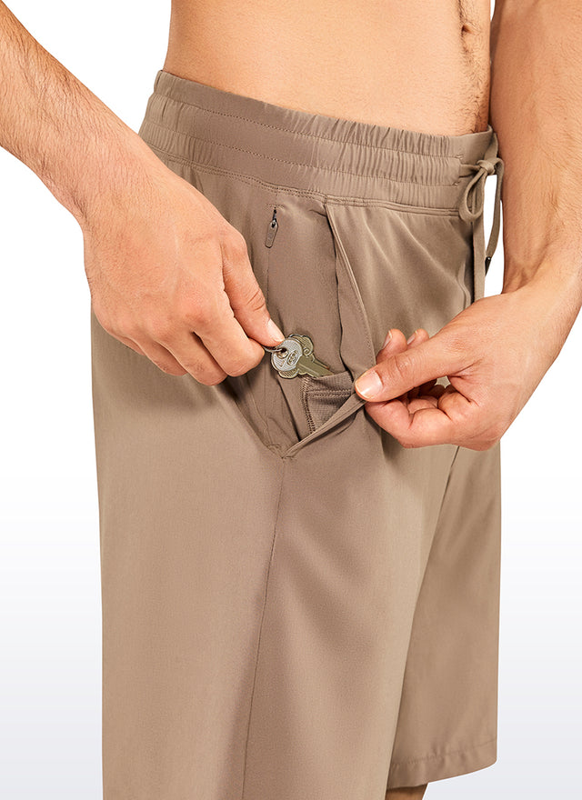 CRZ YOGA Men's Train Relaxed Fit Feathery-Fit Linerless Shorts 9'' Mineral brown
