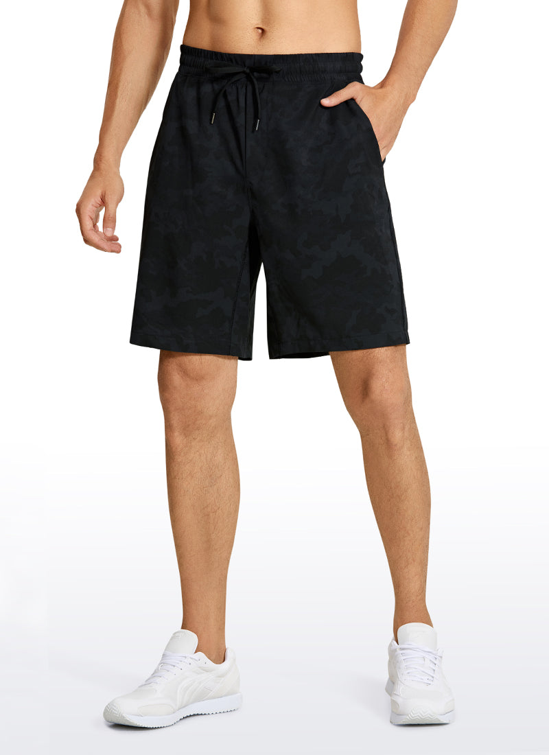 CRZ YOGA Men's Train Relaxed Fit Feathery-Fit Linerless Shorts 9'' Camo Multi 6