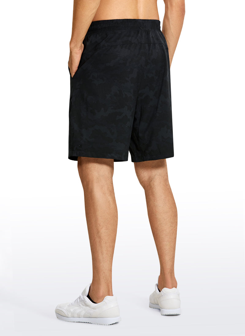 CRZ YOGA Men's Train Relaxed Fit Feathery-Fit Linerless Shorts 9'' Camo Multi 6