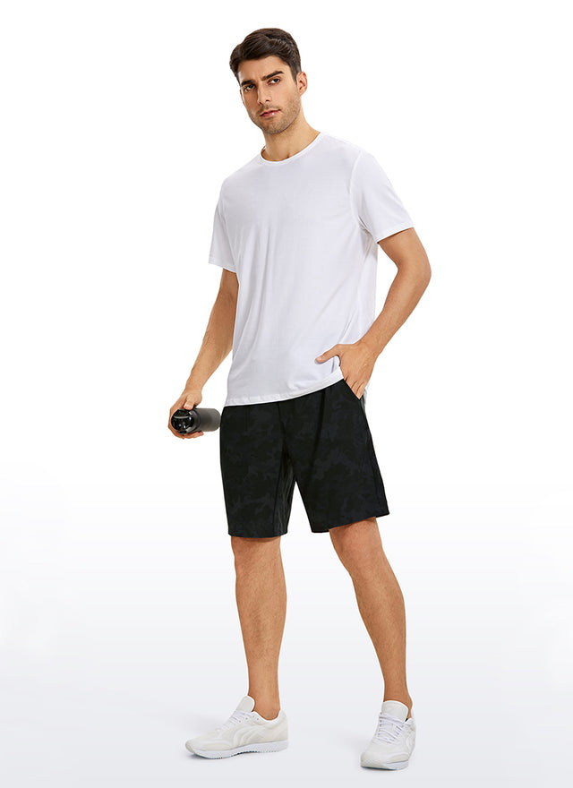 CRZ YOGA Men's Train Relaxed Fit Feathery-Fit Linerless Shorts 9'' Camo Multi 6