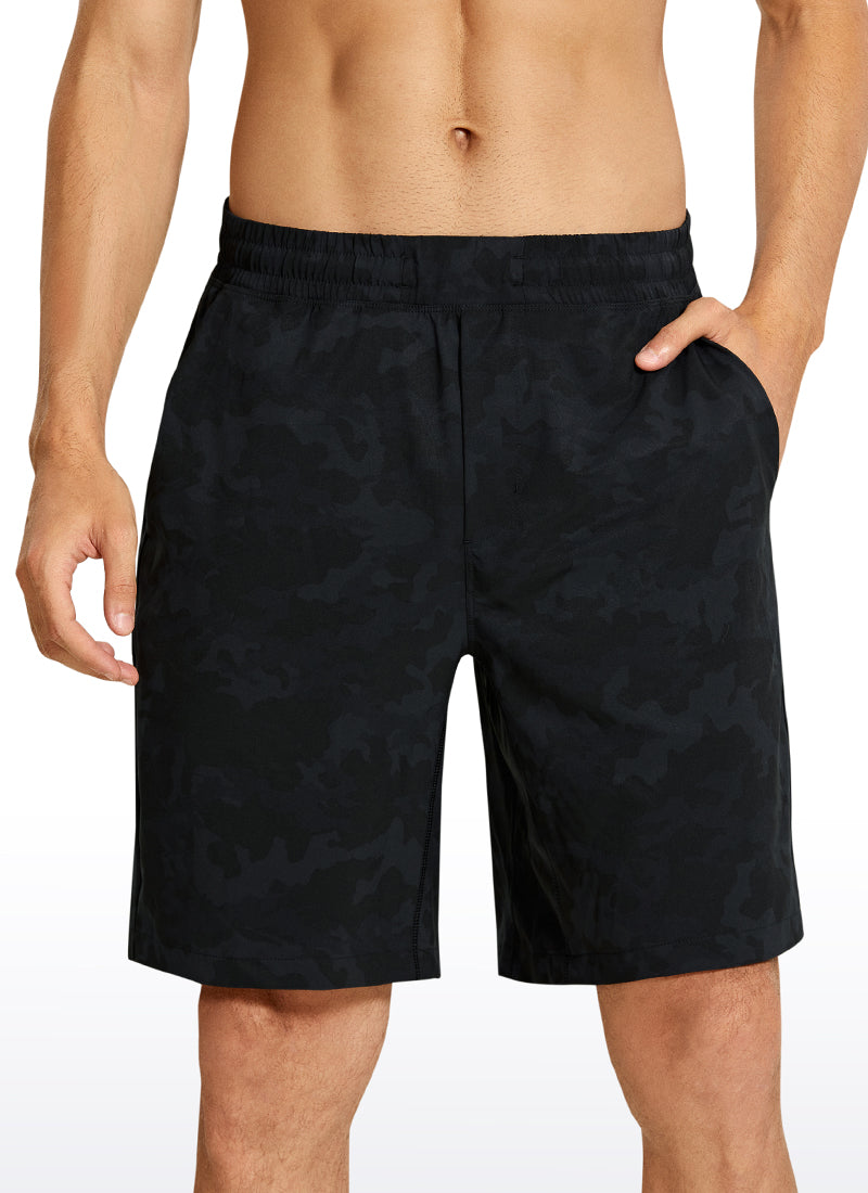 CRZ YOGA Men's Train Relaxed Fit Feathery-Fit Linerless Shorts 9'' Camo Multi 6