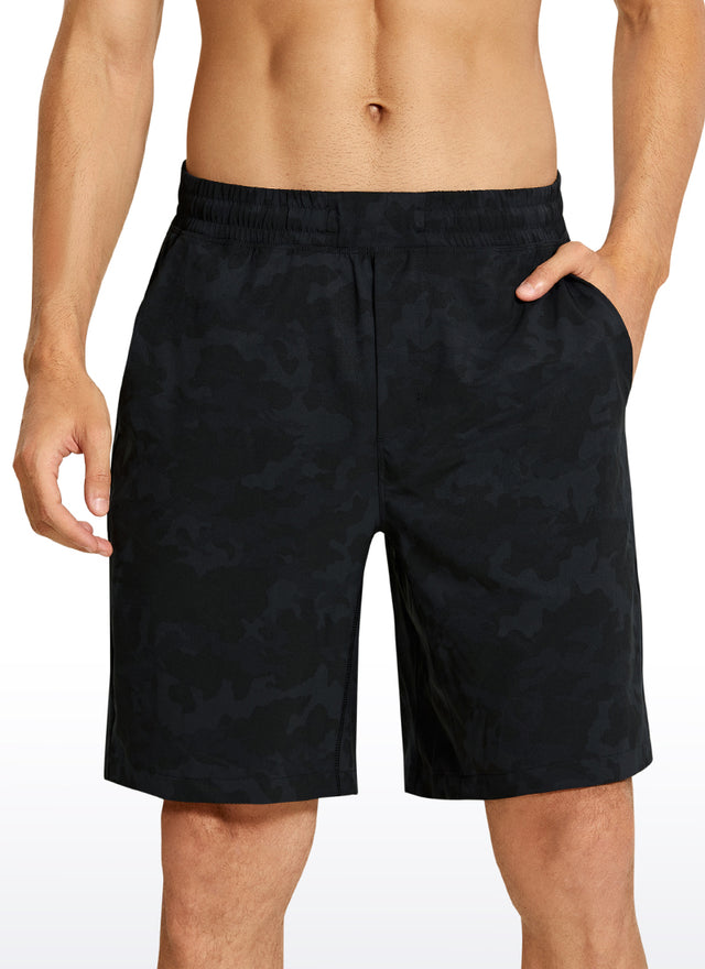 CRZ YOGA Men's Train Relaxed Fit Feathery-Fit Linerless Shorts 9'' Camo Multi 6