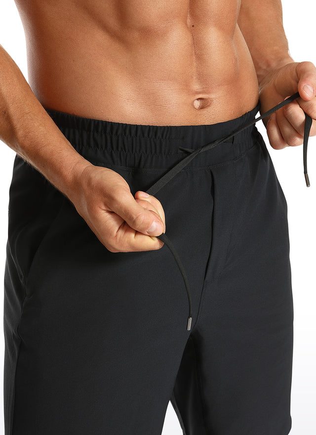 CRZ YOGA Men's Train Run Classic Fit Feathery-Fit Lined Shorts 9'' Black @model_info:A