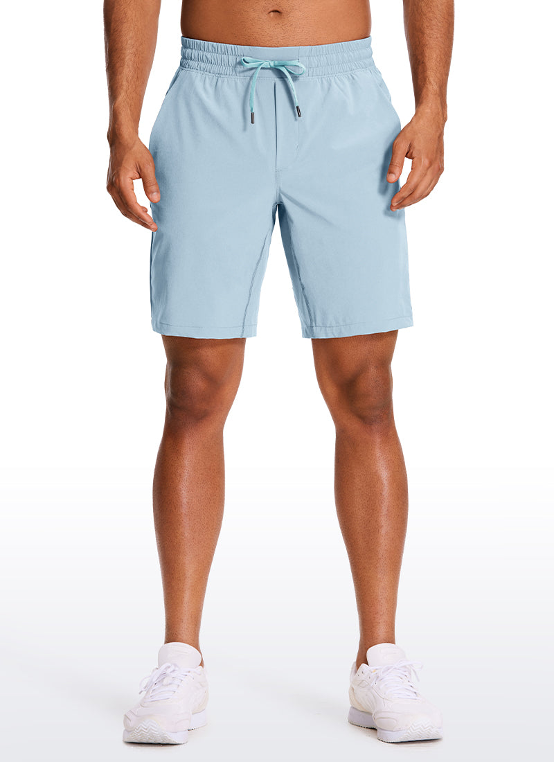 CRZ YOGA Men's Train Run Classic Fit Feathery-Fit Lined Shorts 9'' Light grayish blue @model_info:G