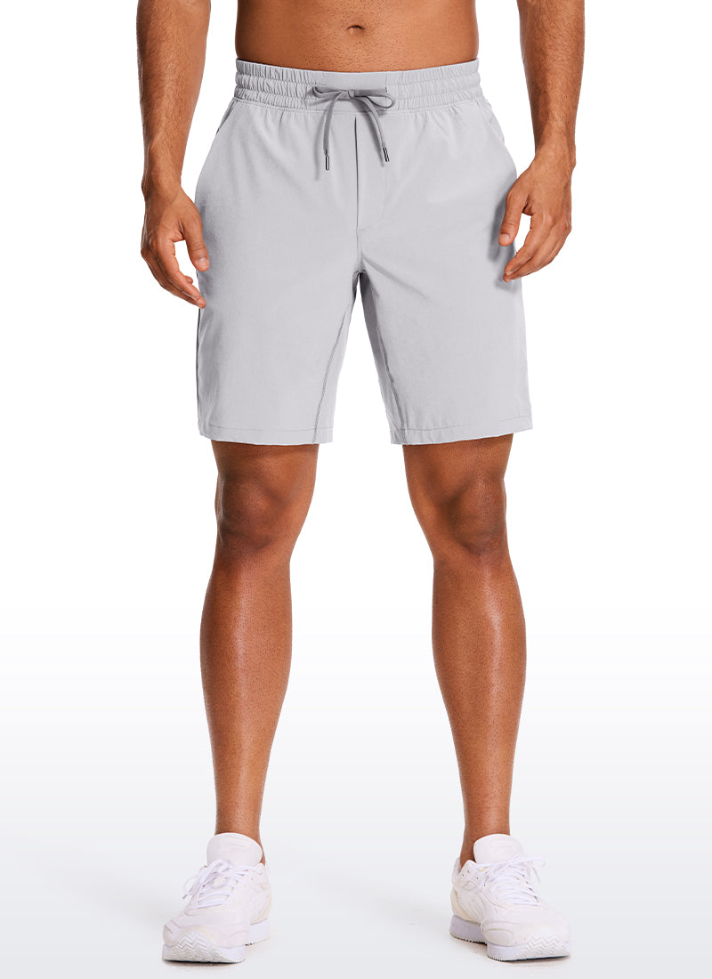 CRZ YOGA Men's Train Run Classic Fit Feathery-Fit Lined Shorts 9'' Gull Gray @model_info:XH