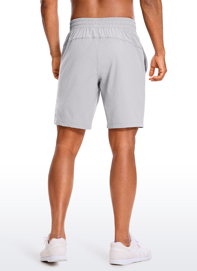 CRZ YOGA Men's Train Run Classic Fit Feathery-Fit Lined Shorts 9'' Gull Gray @model_info:XH